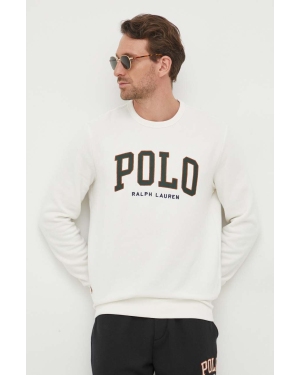 Polo Ralph Lauren bluza męska kolor beżowy z aplikacją