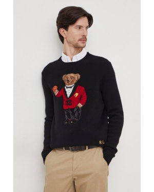 Polo Ralph Lauren sweter wełniany męski kolor czarny