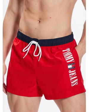 Tommy Jeans Szorty kąpielowe UM0UM02755 Czerwony Regular Fit