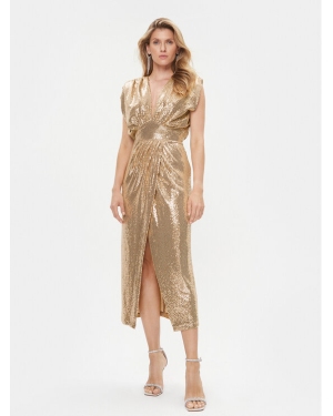 Rinascimento Sukienka koktajlowa CFC0116008003 Złoty Regular Fit
