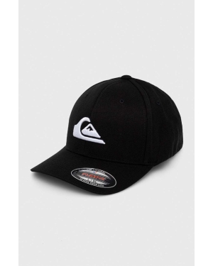 Quiksilver czapka z daszkiem z domieszką wełny kolor czarny z aplikacją