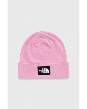 The North Face czapka kolor różowy z cienkiej dzianiny