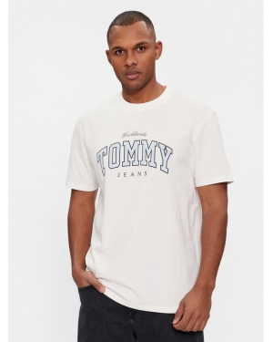 Tommy Jeans T-Shirt Linear Logo DM0DM17993 Beżowy Regular Fit