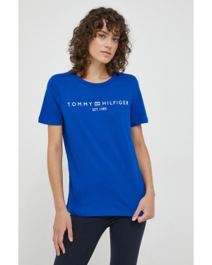 Tommy Hilfiger t-shirt bawełniany kolor niebieski