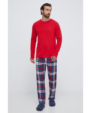 Tommy Hilfiger piżama męska kolor czerwony wzorzysta