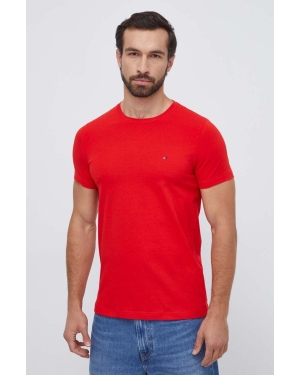 Tommy Hilfiger t-shirt męski kolor czerwony gładki