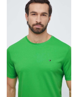 Tommy Hilfiger t-shirt bawełniany kolor zielony gładki