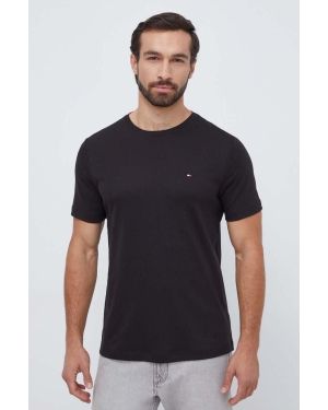 Tommy Hilfiger t-shirt bawełniany kolor czarny gładki