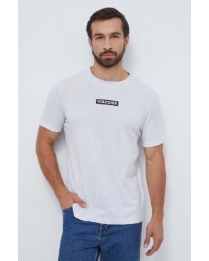 Tommy Hilfiger t-shirt męski kolor szary z aplikacją
