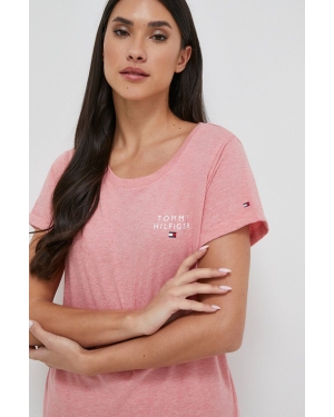Tommy Hilfiger t-shirt lounge bawełniany kolor różowy