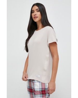 Tommy Hilfiger t-shirt lounge kolor beżowy