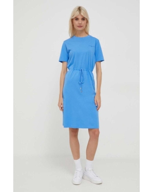 Tommy Hilfiger sukienka bawełniana kolor niebieski mini rozkloszowana
