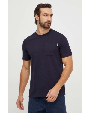 Tommy Hilfiger t-shirt bawełniany męski kolor granatowy gładki