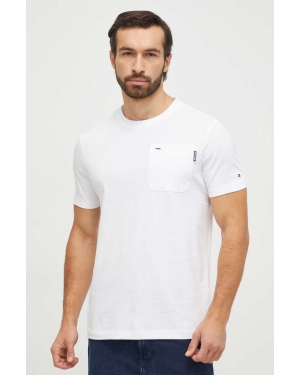 Tommy Hilfiger t-shirt bawełniany męski kolor biały gładki