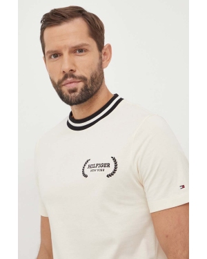Tommy Hilfiger t-shirt bawełniany męski kolor beżowy