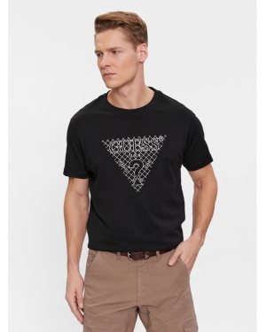Guess T-Shirt Ss Cn Triangle Embro M4RI27 K8FQ4 Czarny Regular Fit