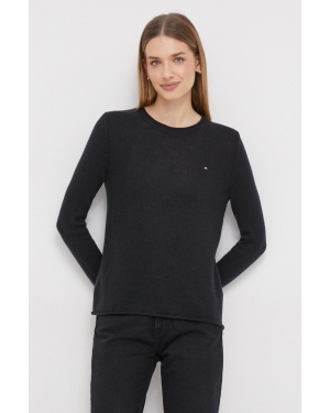 Tommy Hilfiger sweter wełniany damski kolor czarny lekki