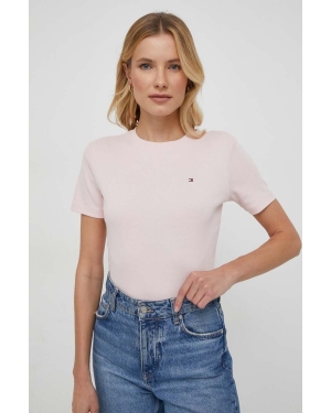 Tommy Hilfiger t-shirt bawełniany damski kolor różowy