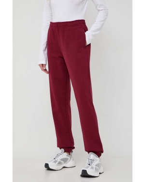 Trussardi spodnie dresowe bawełniane kolor bordowy gładkie