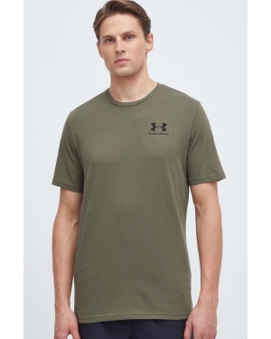 Under Armour t-shirt męski kolor zielony z nadrukiem