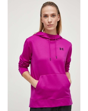 Under Armour bluza sportowa Armour Fleece kolor różowy z kapturem gładka
