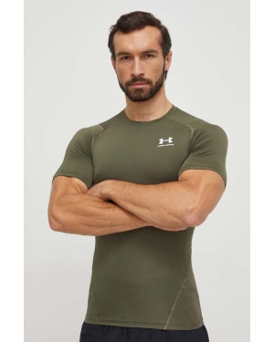 Under Armour t-shirt treningowy kolor zielony gładki