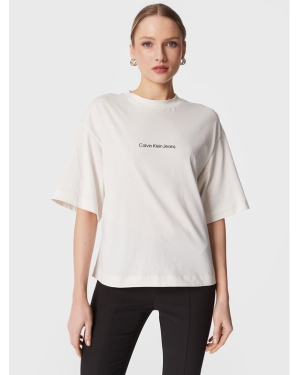 Calvin Klein Jeans T-Shirt J20J220514 Biały Loose Fit