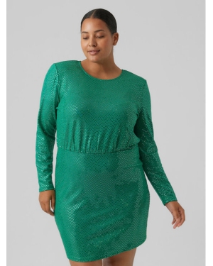 Vero Moda Curve Sukienka koktajlowa Kalla 1027822 Zielony Regular Fit