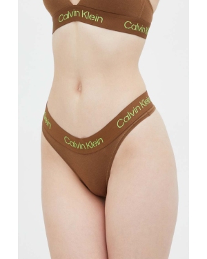 Calvin Klein Underwear stringi kolor brązowy
