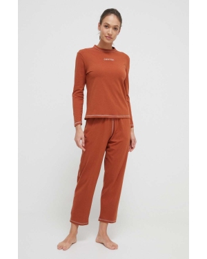 Calvin Klein Underwear piżama damska kolor pomarańczowy