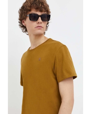 G-Star Raw t-shirt bawełniany kolor brązowy gładki