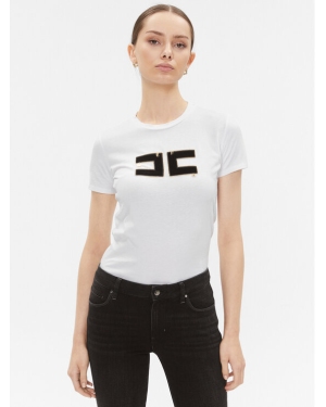 Elisabetta Franchi T-Shirt MA-002-36E2-V220 Biały Regular Fit
