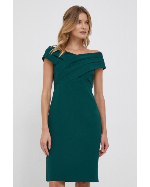 Lauren Ralph Lauren sukienka kolor zielony mini prosta