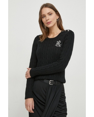 Lauren Ralph Lauren sweter bawełniany kolor czarny