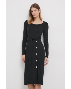 Lauren Ralph Lauren sukienka kolor czarny midi dopasowana
