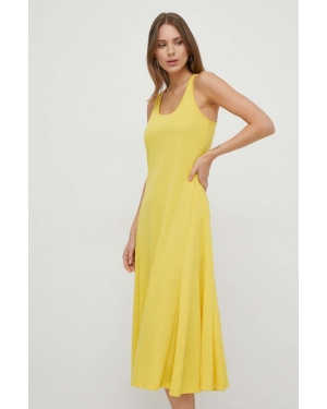 Lauren Ralph Lauren sukienka kolor żółty midi dopasowana