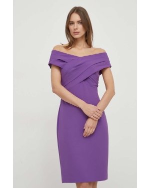 Lauren Ralph Lauren sukienka kolor fioletowy mini dopasowana