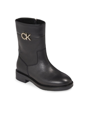 Calvin Klein Botki Rubber Sole Ankle Boot W/Hw HW0HW01703 Czarny