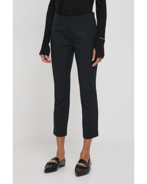 Lauren Ralph Lauren spodnie damskie kolor czarny dopasowane high waist