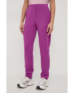 Marella spodnie dresowe kolor fioletowy gładkie