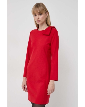 Marella sukienka z domieszką wełny kolor czerwony mini prosta