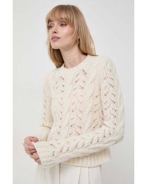 Marella sweter wełniany damski kolor beżowy ciepły