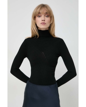 Marella sweter damski kolor czarny lekki z półgolfem