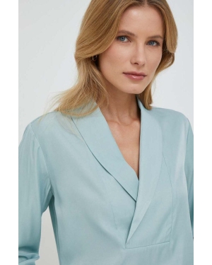 Sisley bluzka damska kolor niebieski gładka