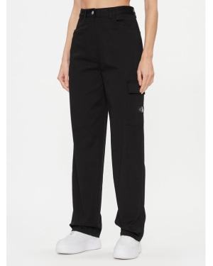 Calvin Klein Jeans Spodnie materiałowe Stretch Twill High Rise Straight J20J221297 Czarny Regular Fit