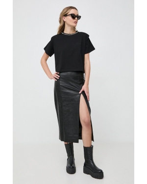 Bardot spódnica kolor czarny midi prosta
