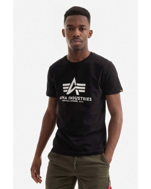 Alpha Industries t-shirt bawełniany Basic T-Shirt kolor czarny z nadrukiem 100501.03