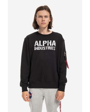 Alpha Industries bluza męska kolor czarny z nadrukiem 176301.95-CZARNY