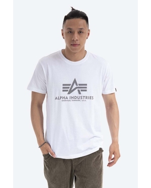 Alpha Industries t-shirt bawełniany Reflective Print kolor biały z nadrukiem 100501RP.09-BIALY