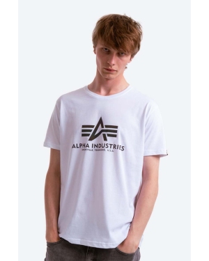 Alpha Industries t-shirt bawełniany Rainbow Reflective kolor biały z nadrukiem 100501RR.09-BIALY
